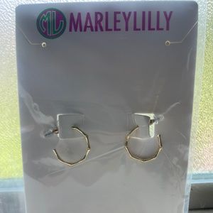 Marleylilly Gold Bamboo Hoop Earrings